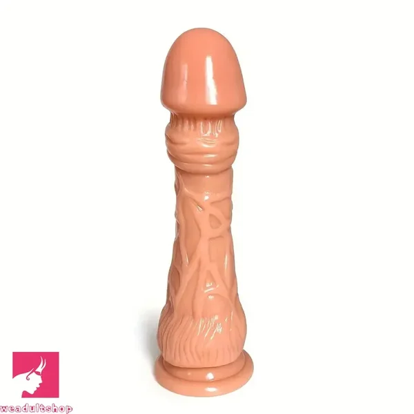 10.04in Realistic Big Head Suction Cup Glans Dildo Manual Masturbator