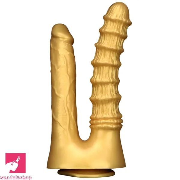 10.82in Big Silicone Soft Gold Double-headed Dildo For Female Lesbian Sex