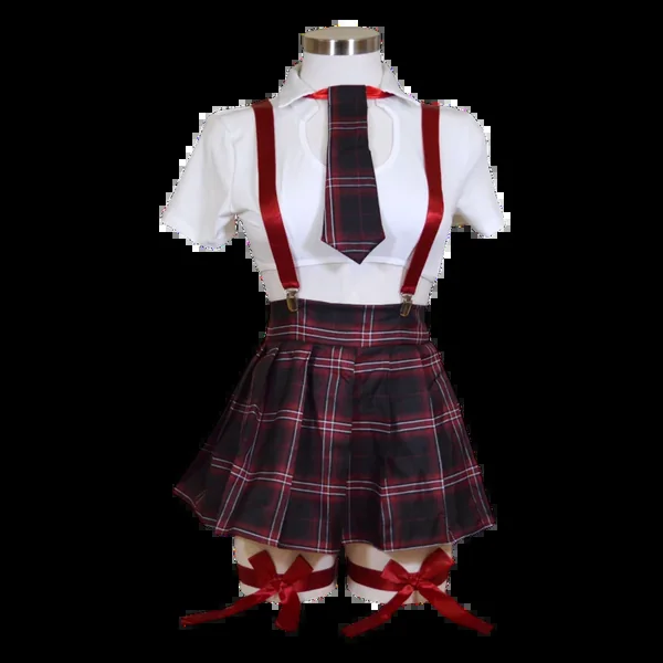 24061 Red Plaid Skirt School Girl Costume
