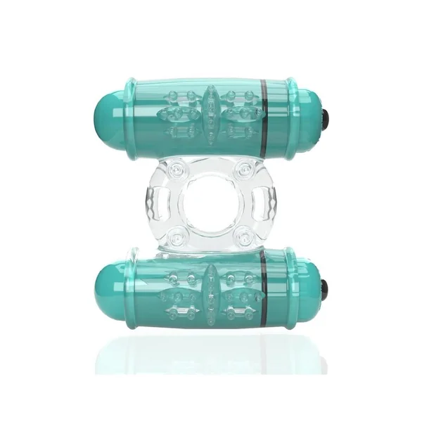 4B Double Wammy Silicone Dual Vibrating Couples Cock Ring – Kiwi