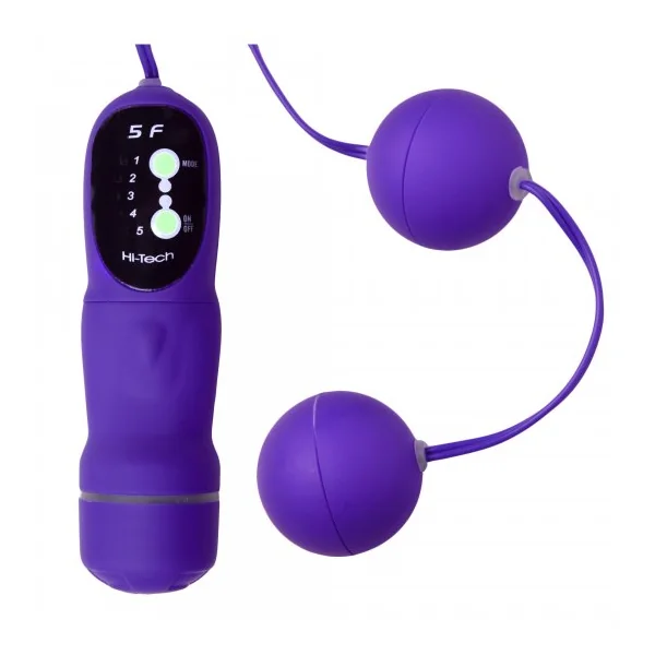 5 Function Purple Vibrating Pleasure Beads
