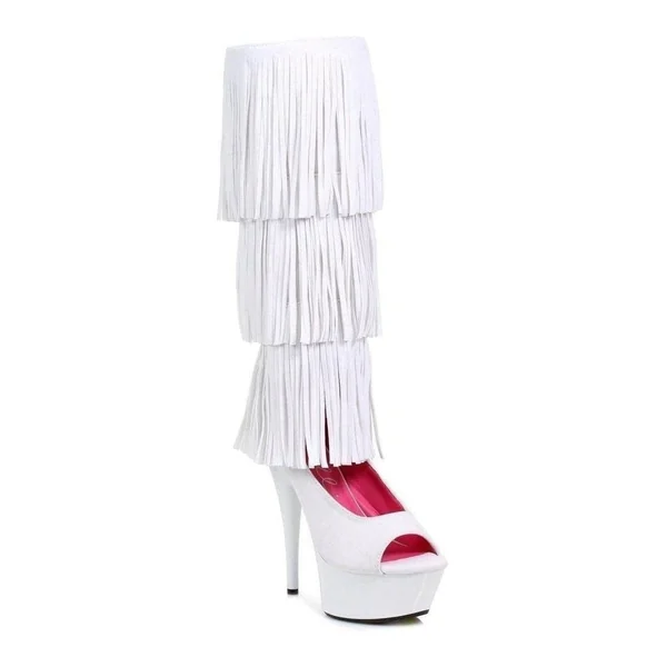 609-HOPI Platform Boot | White Velvet