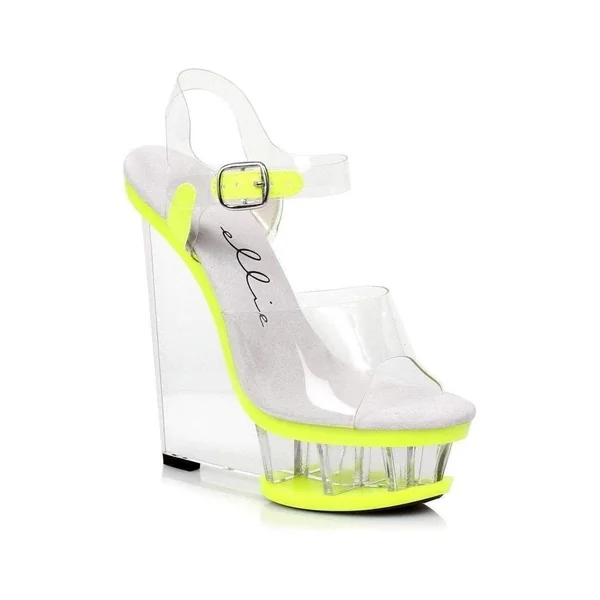 610-SHANA Platform Sandal | Yellow Patent