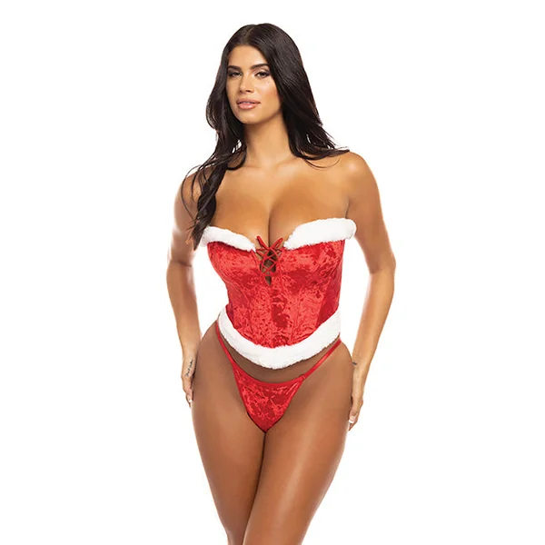 61-11529 Holiday Santa's Entourage Boned Velvet Bustier