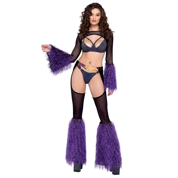 6247 - Sheer Shrug with Faux Fur Bell Sleeve