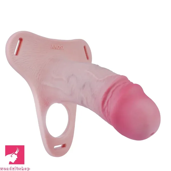 6.69in Strap on Chastity Dildo Wearable Realistic Cock Cage For Men Dilator