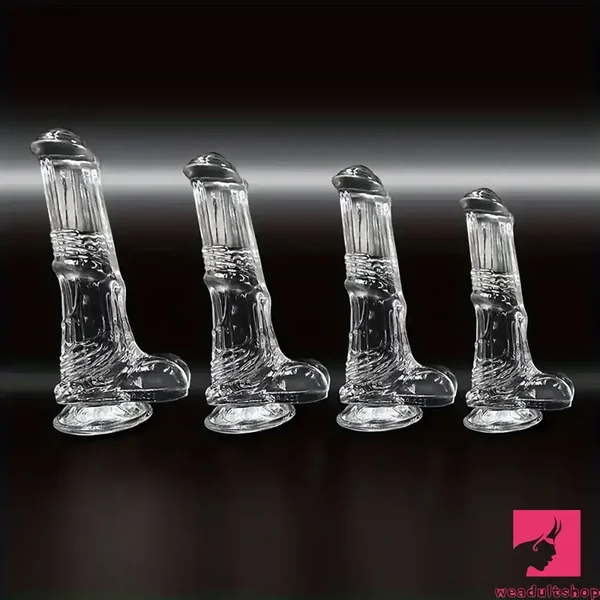 6.6in 7.8in 8.6in 9.8in Clear Black Horse Cock Dildo For Anus Vagina