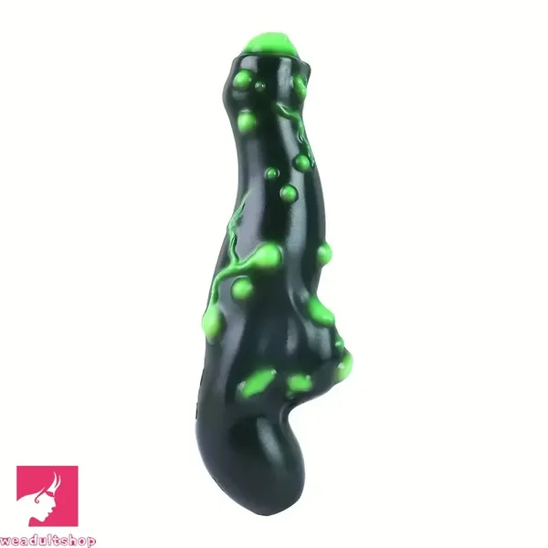 7.38in Alien-Like Colorful Bumps Liquid Silicone Dual-Use Dildo For Anus