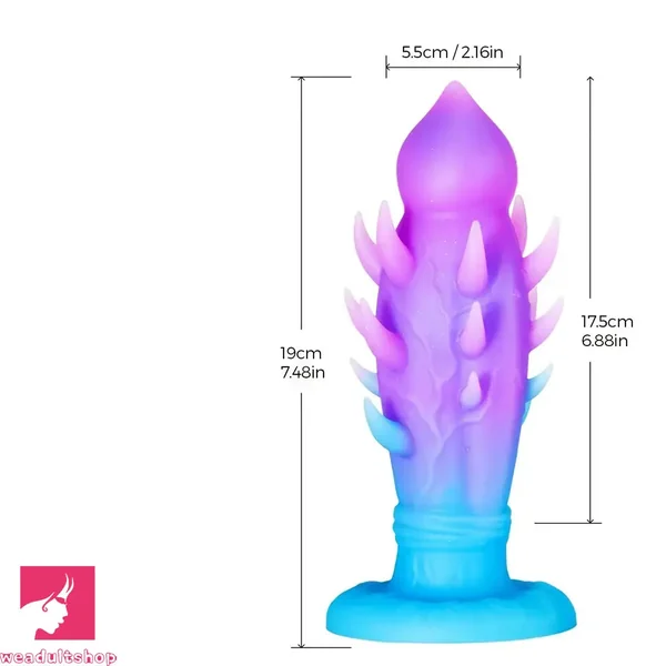 7.48in Alien Monster Liquid Silicone G-Point Anal Spiked Dildo With Barbs