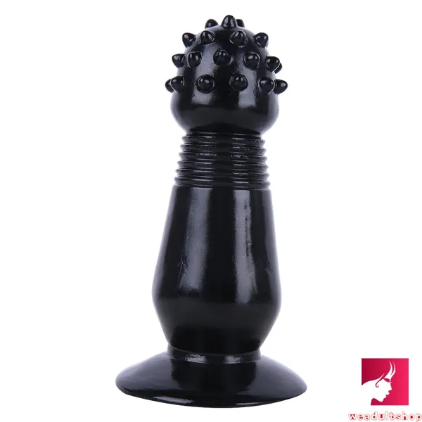 7.87in Black Women Anal Spiked Dildo SM Butt Plug With Thorn