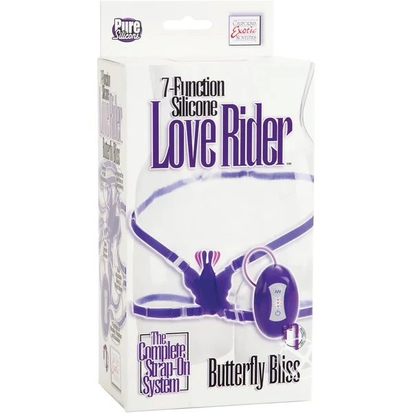 7 Function Love Rider Silicone Vibrating Butterfly Bliss Purple Adjustable