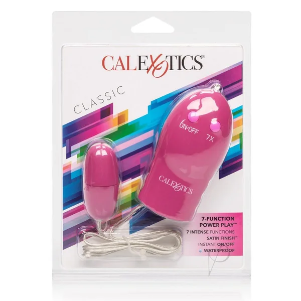 7 Function Power Play Bullet with Wired Remote Control - Pink