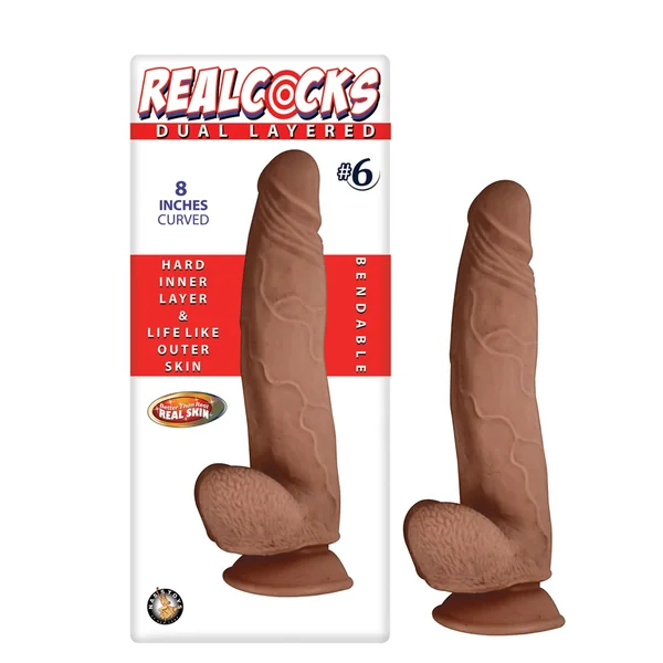 8 Inch Realcocks Dual Density Realistic Dildo With Suction Cup Adult Sex Toy