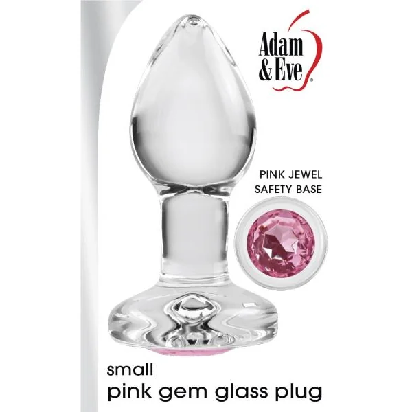 Adam & Eve Pink Gem Glass Plug Small