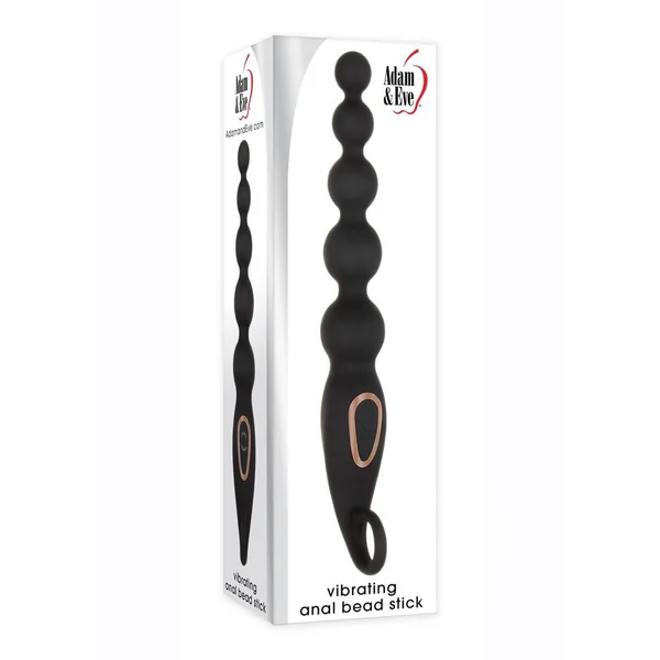 Adam & Eve Rechargeable Silicone Vibrating Anal Bead Stick - Black