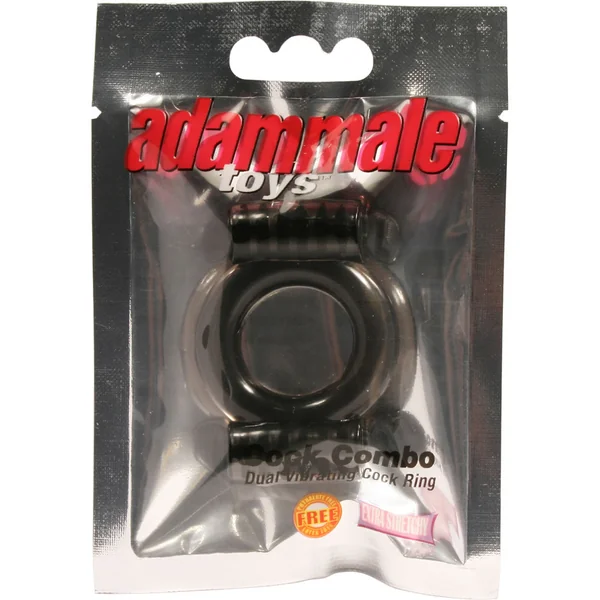 Adam male Toys - Cock Combo Vibrating Ring - Black