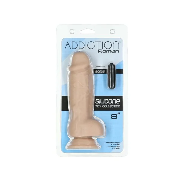 Addiction 100% Roman 8in Silicone Beige