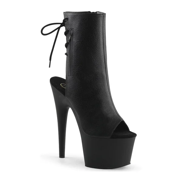 ADORE-1018 Platform Boot | Black Faux Leather