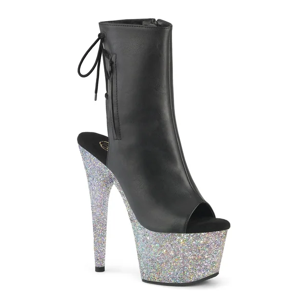 ADORE-1018LG Black Faux Leather Ankle Boot