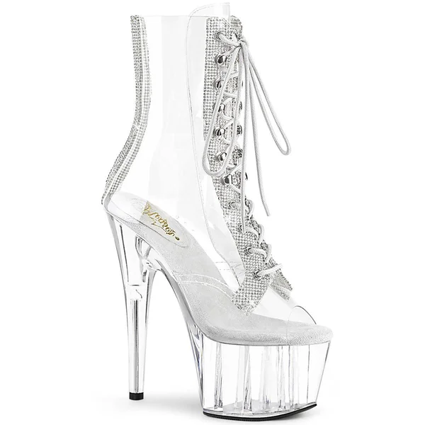 ADORE-1021C-2 Sexy Clear Bottom Platform Ankle Booties