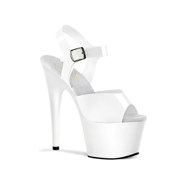 ADORE-708N Platform Sandal | White Faux Leather