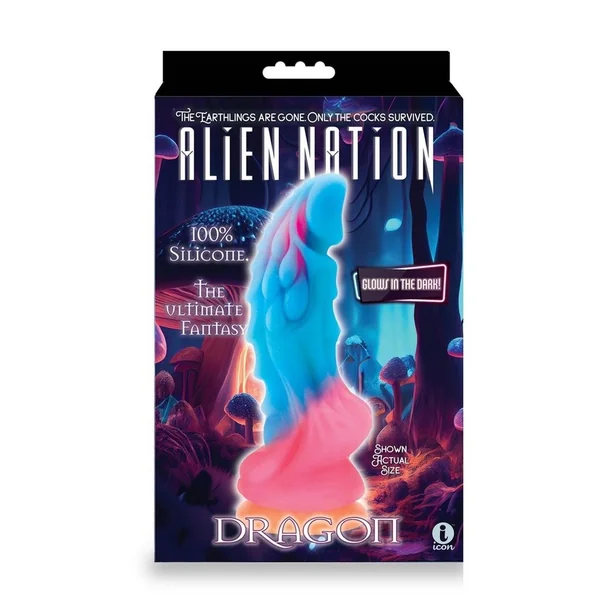Alien Nation Glow Dragon Silicone Glow In The Dark Creature Dildo