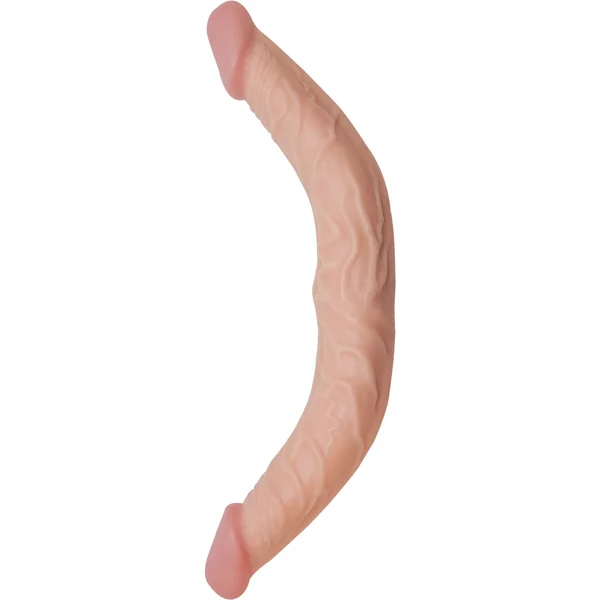 All American Whopper Curved Double Dong Waterproof Flesh 13 Inch