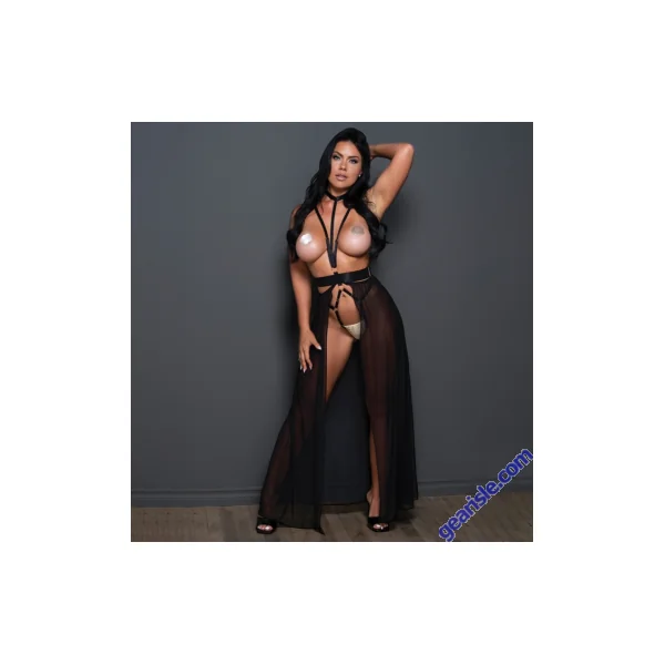 Allure Adore Mademoiselle Moi Harness Teddy Dress Black One Size