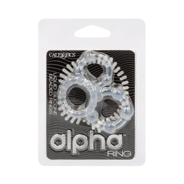Alpha Liquid Silicone Beaded Rings Set - Clear