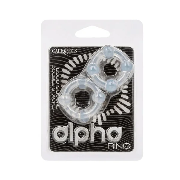 Alpha Liquid Silicone Double Stacker Rings - Clear