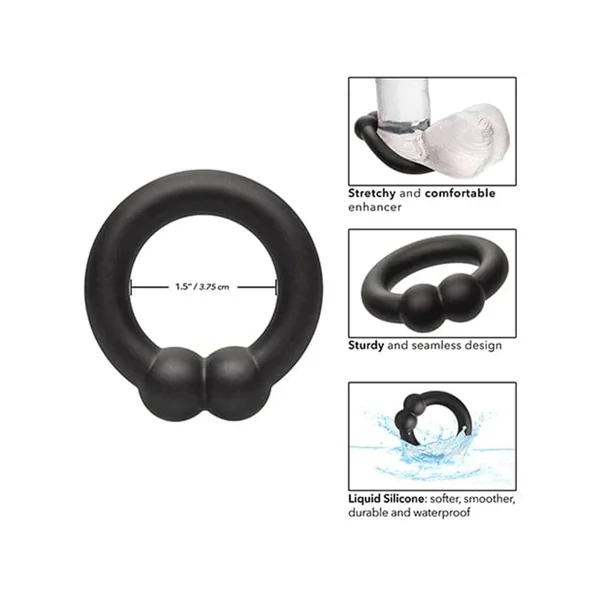 Alpha Liquid Silicone Muscle Non-Vibrating Penis Ring Black