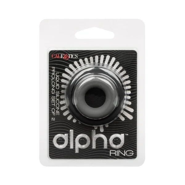 Alpha Liquid Silicone Prolong Cock Ring (2 Piece Set) - Assorted