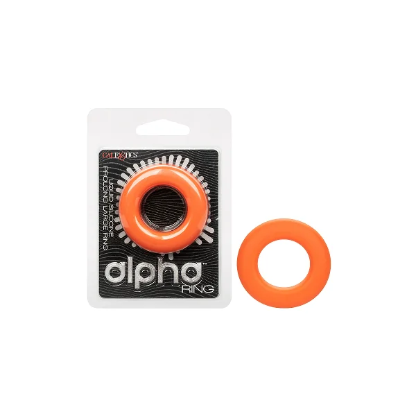 Alpha Liquid Silicone Prolong Large Ring Orange 1.25 Inch Diameter Stretchy Comfortable Durable