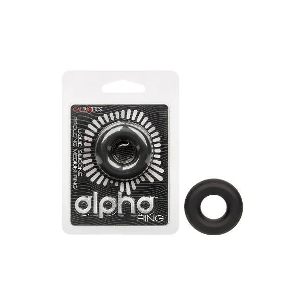 Alpha Liquid Silicone Prolong Medium Ring Black Stretchy Erection Enhancer