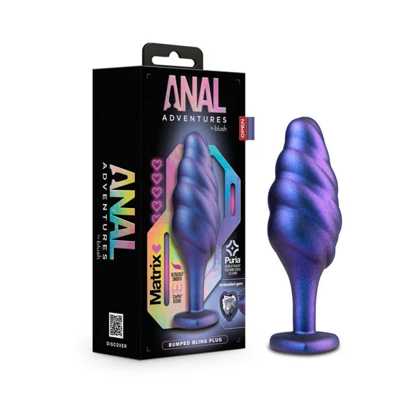 Anal Adv Matrix Bumped Bling Plug Sapphi