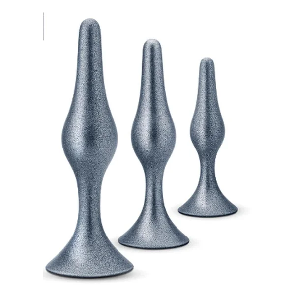 Anal Adventures Matrix Genesis Plug Kit Silicone Anal Plug Set – Stellar Silver