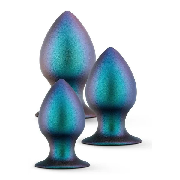 Anal Adventures Matrix Metaverse Plug Kit Silicone Anal Plug Set – Dark Millenium Blue