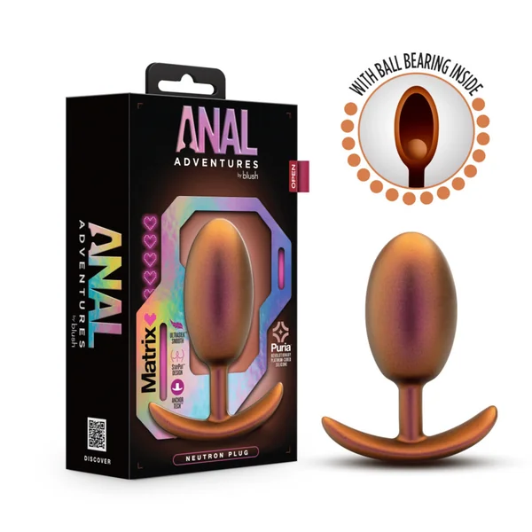 Anal Adventures Matrix Neutron Plug Anal Play Butt Plug with Inner Ball – Cosmic Copper