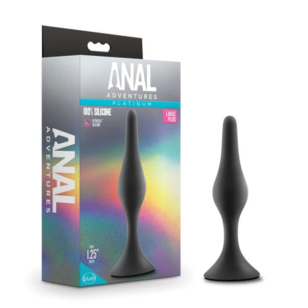 Anal Adventures Platinum - Silicone Beginner Plug - Large - Black