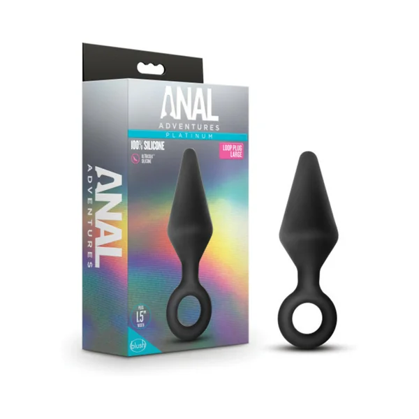 Anal Adventures Platinum - Silicone Loop Plug - Large - Black