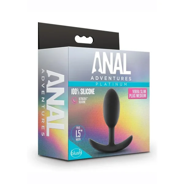 Anal Adventures Platinum Silicone Vibra Slim Butt Plug