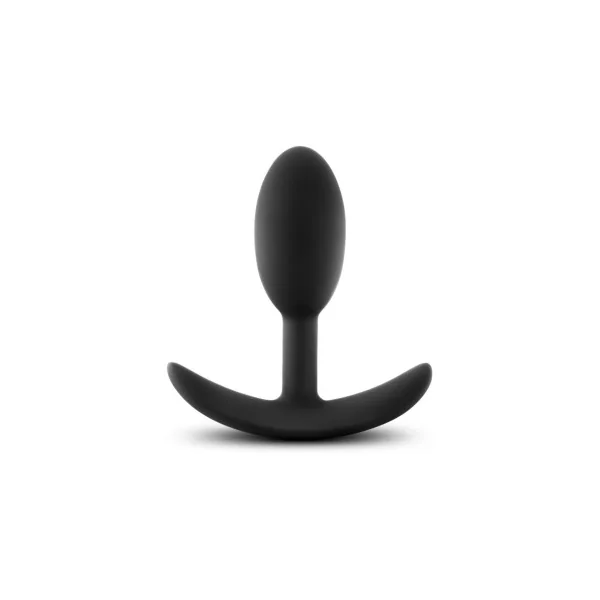 Anal Adventures Platinum Silicone Weighted Vibra Slim Plug, Small, Black
