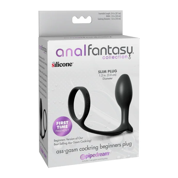 Anal Fantasy Collection Ass-Gasm Cockring Beginners Plug Black