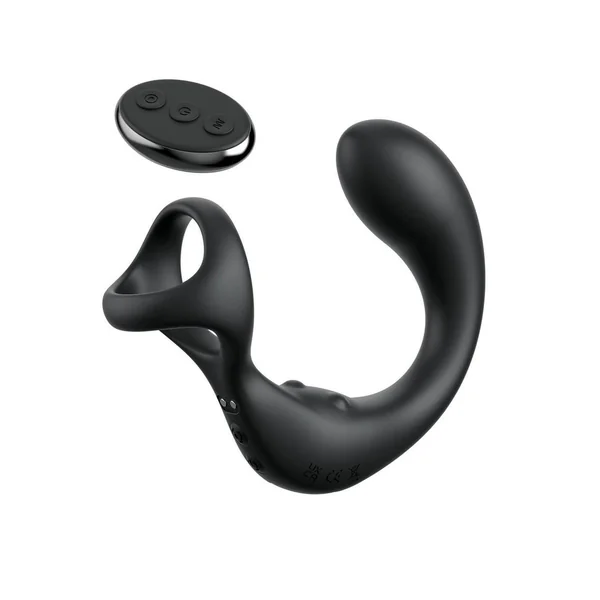Anal Fantasy Elite Ass-Gasm Taint-Alizer Rechargeable Silicone Prostate Stimulator with Remote Control – Black