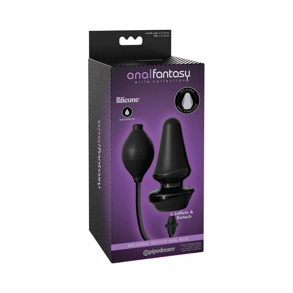 Anal Fantasy Elite Collection Inflatable Silicone Anal Plug Black