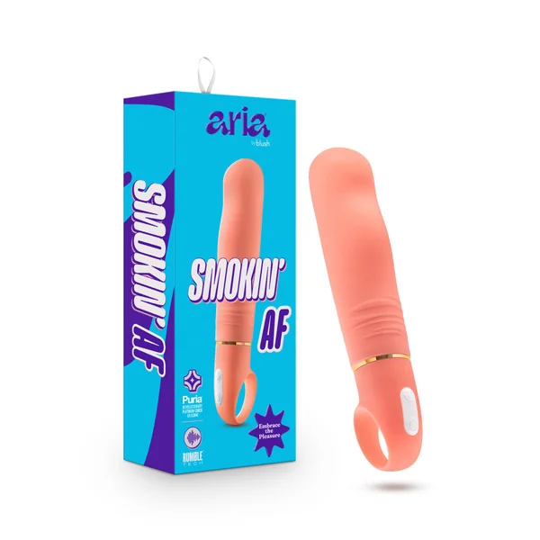 ARIA® By Blush® | Smokin' AF: Enhanced G-Spot Stimulation Coral Silicone Vibrator with Powerful RumboTech™ Technology