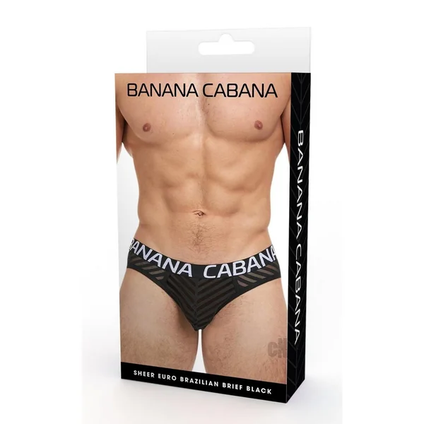 Banana Cabana Sheer Bikini L/xl Black