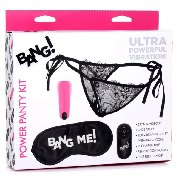 Bang Power Panty Lace Panties, Bullet, & Blindfold Kit