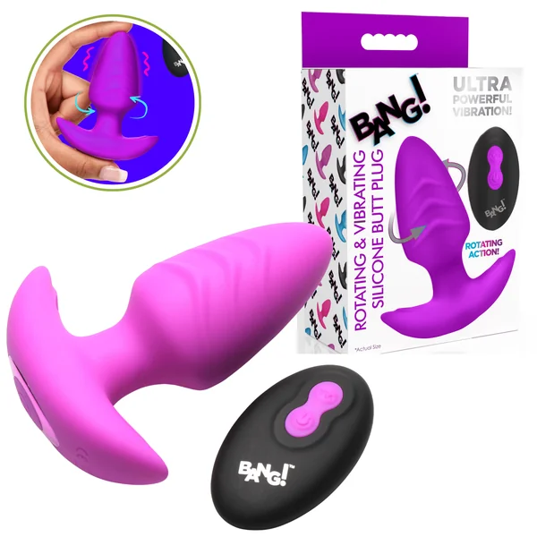 Bang Rotating and VibratingSilicone Remote Controlled Butt Plug