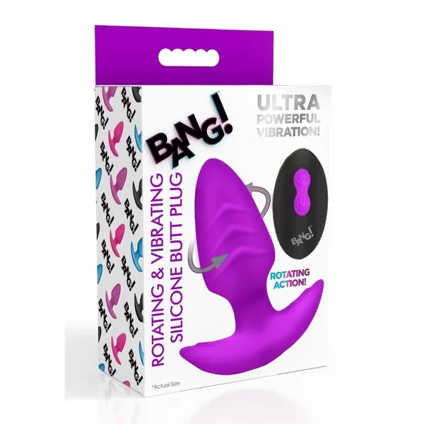 Bang Rotating Vibra Plug W/Remote Purple